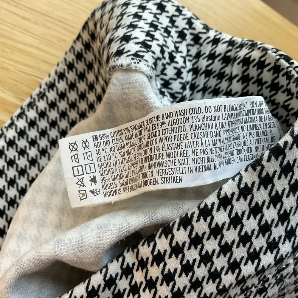 Forever 21 Houndstooth Zipper Front Bodycon Mini Skirt Size Medium